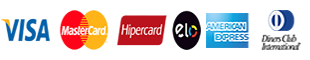 Aceitamos Todos os Cartões de Crédito Visa, Mastercard, American Express, Diners Club